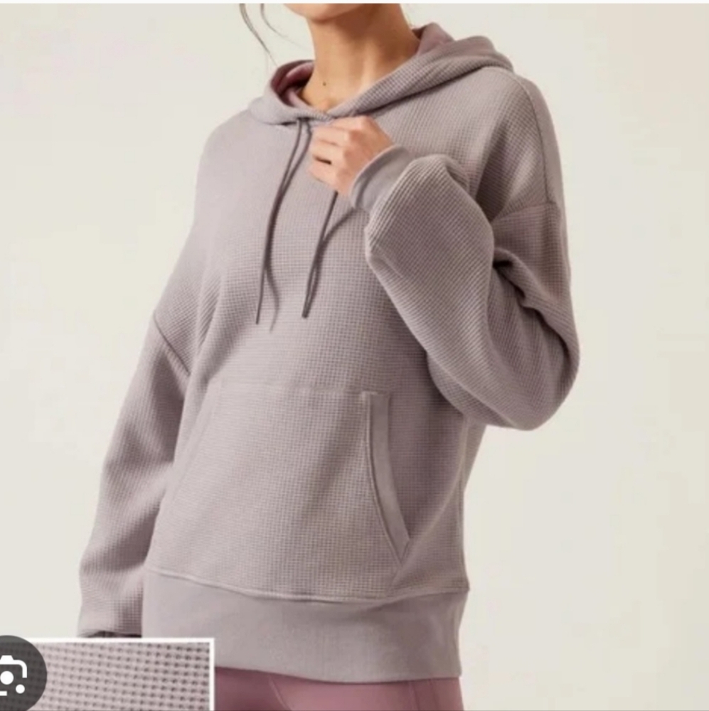Athleta Balance Waffle Hoodie Sweatshirt in Tinsel Purple